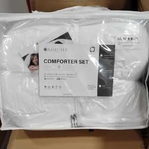 Kasentex Queen White Comforter Set 1810-WT-Q